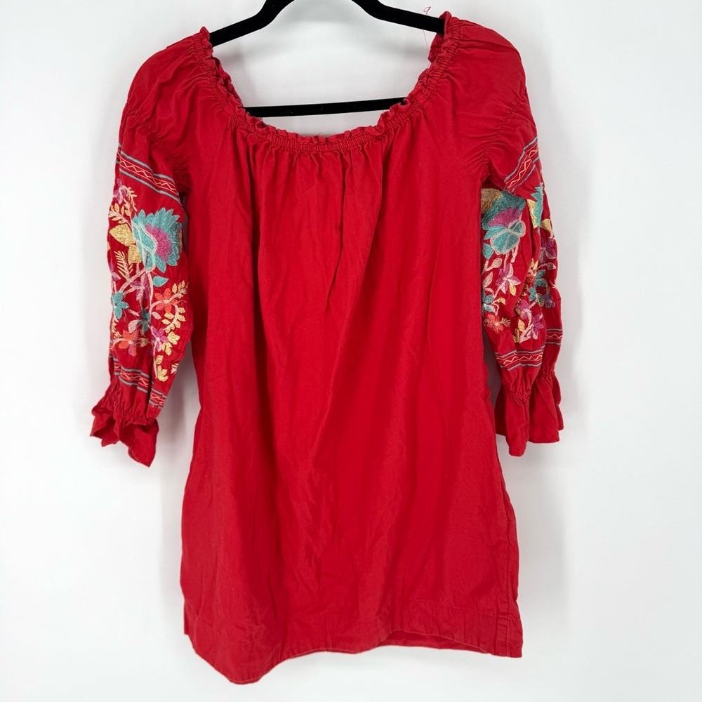 Free People Red Embroidered Midi Dress - Picture 4 of 10